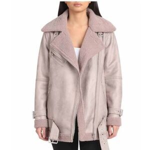 Avec les Filles oversize faux shearling belt…